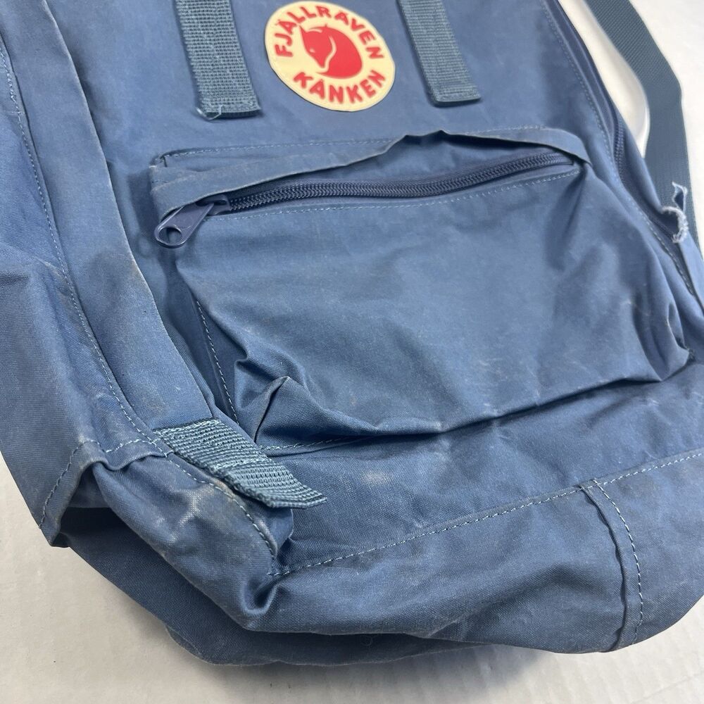 Fjallraven Kanken Backpack Blue Everyday School Outdoor Compact Lightweight WORN - Picture 3 of 11